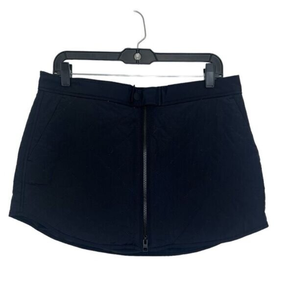 Athleta Black Toasty Buns Insulated Full Zip Sporty Outdoor Skirt Size 10 - Picture 3 of 12